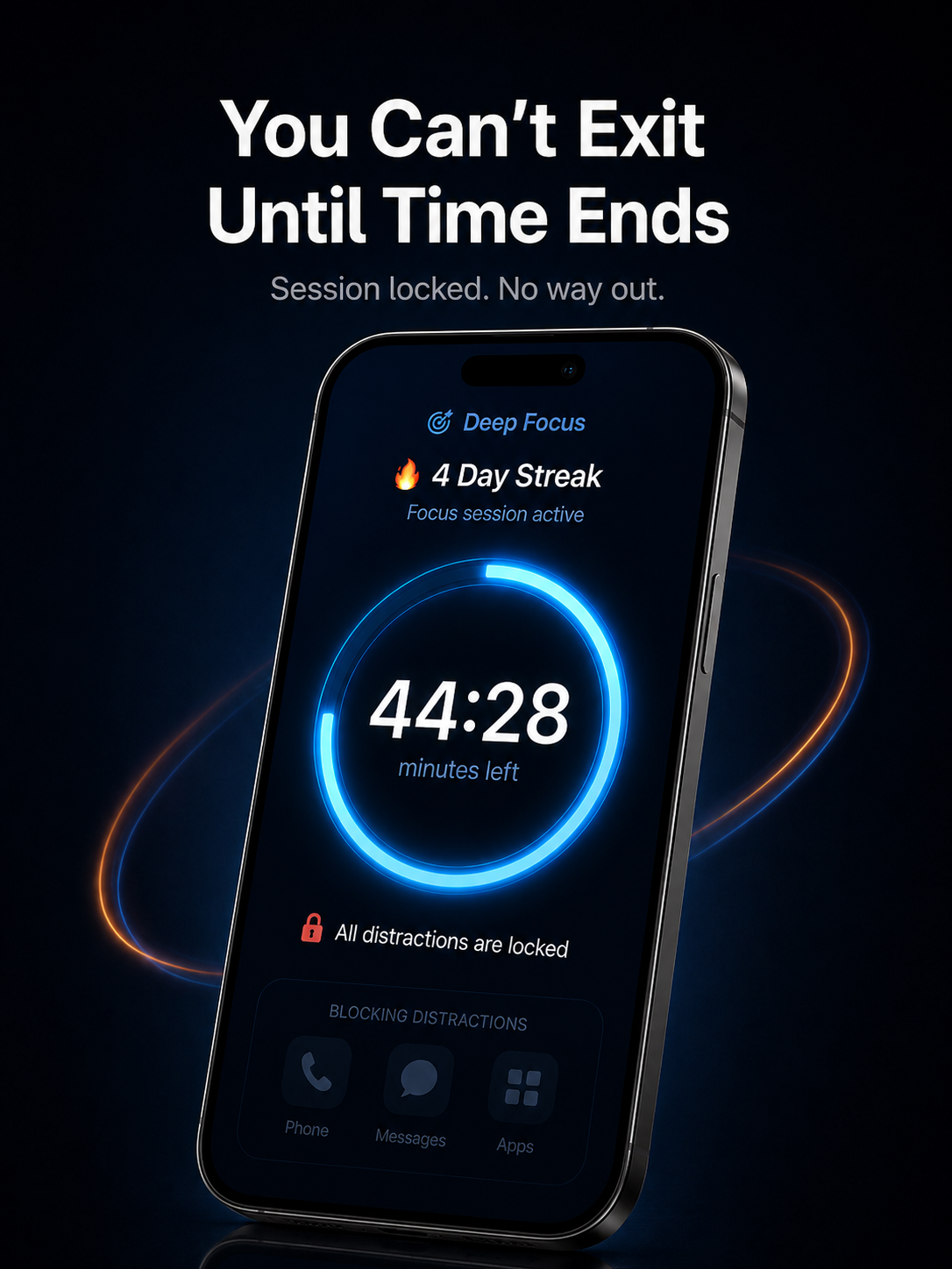FocusPort lock screen - cannot exit during session